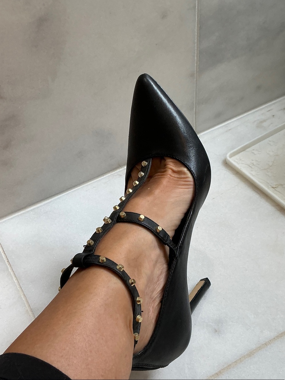Banana Republic Black Pointed-Toe Studded Stiletto Pump